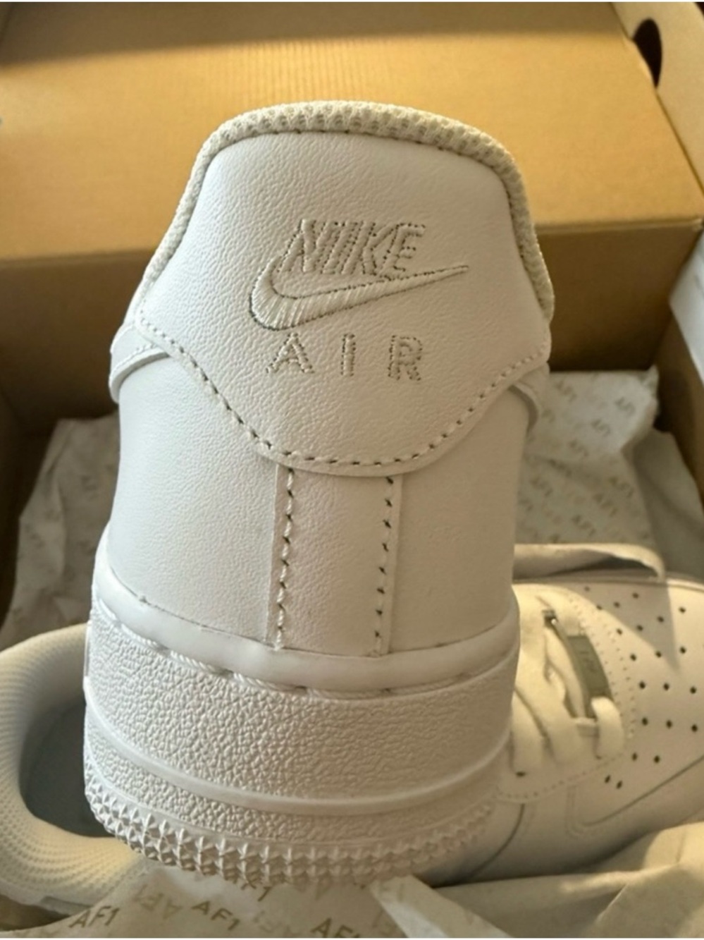 Nike Women's White Low-Top Leather Sneakers - Classic AF1 Style - Picture 2 of 3